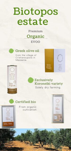 Biotopos 3Litre,New-Early Harvest November 2022,Organic Extra Virgin Olive Oil, Polyphenols-Peppery Taste, Fresh Aroma of Unripe Olives, Koroneiki, Cold Extracted, Single Estate, Greece,3L - Image 4