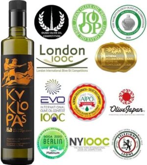 Kyklopas Early Harvest Extra Virgin Greek Olive Oil Cold Pressed ,Glass Bottle, 500 ml - Image 3