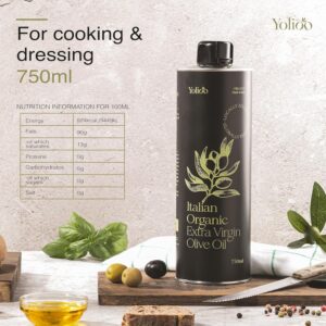 Yolioo Italian olive oil | extra virgin olive oil | Organic olive oil | cold pressed olive oil | 0.75l Fresh Harvest virgin olive oil | Leakproof | Tuscany, Italy (Premium, olive oil 0.75l) - Image 2